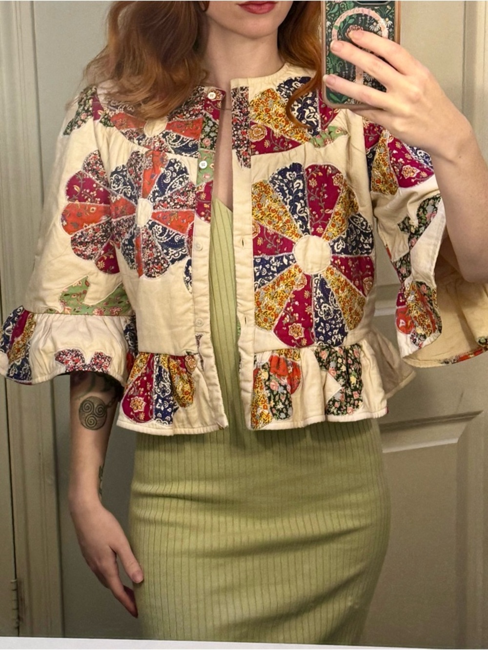 Runs Big! BALLIA JACKET - SÉZANE X SEA NY - Cream Multi Floral - Picture 3 of 3